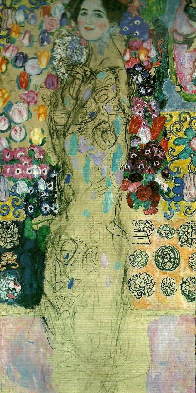 Gustav Klimt kvinnoportratt oil painting picture